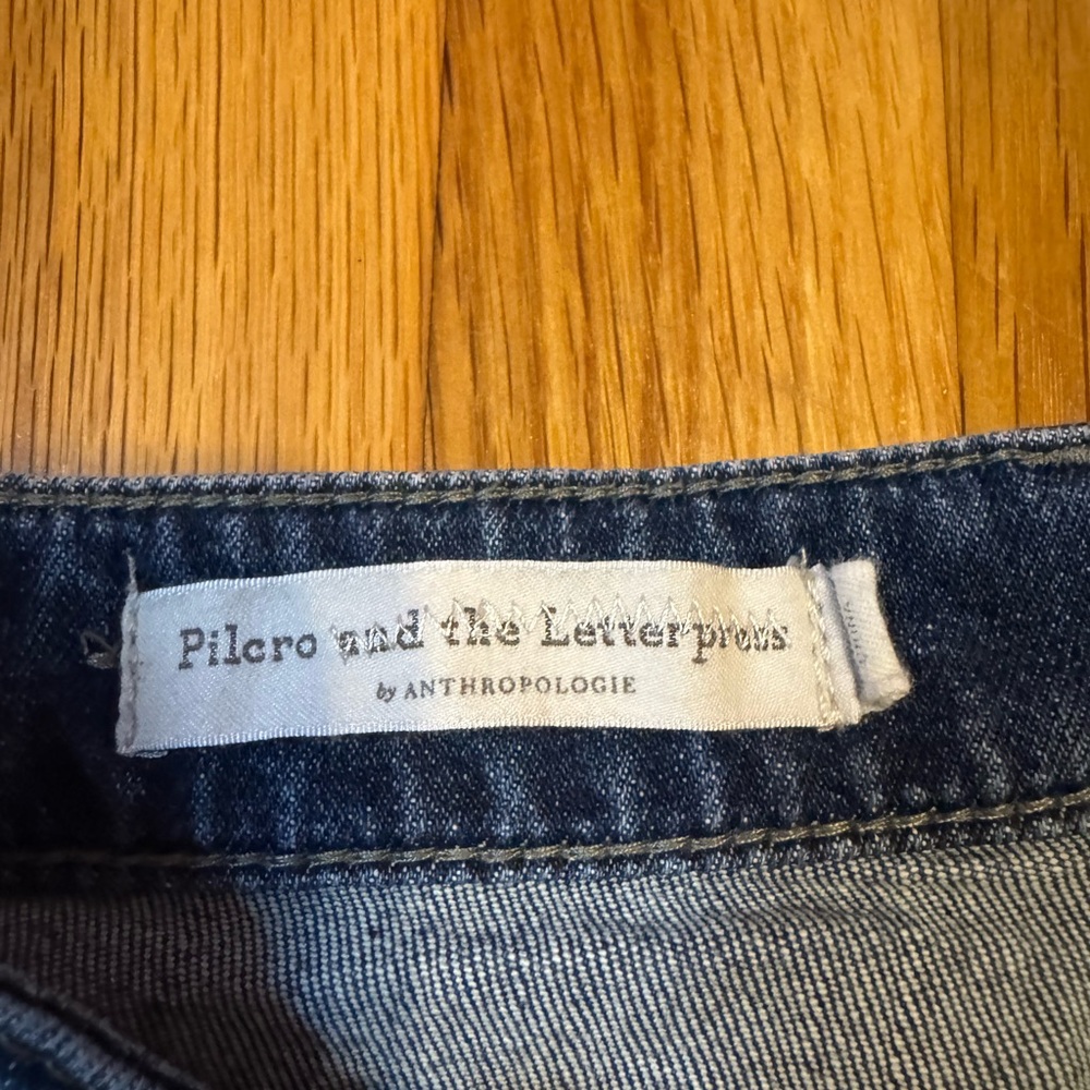 pilcro and leatherpress cuffed straight leg jeans by anthropologie - Picture 3 of 7